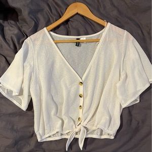 H&M divided cropped blouse